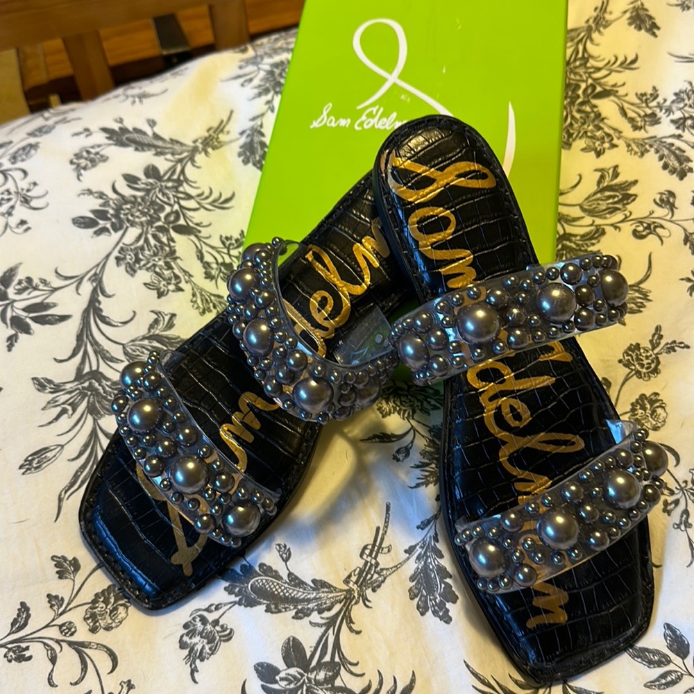 Sam Edelman Elena Clear Grey PVC Sandal